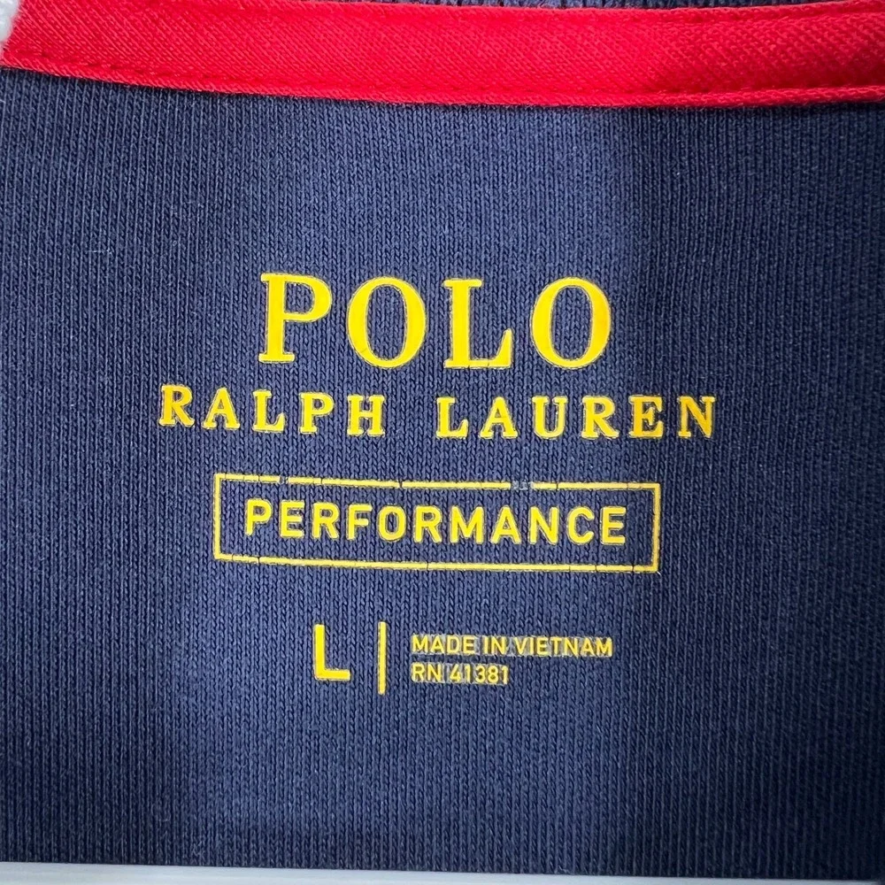Polo Ralph Lauren Performance Jacket Sweatshirt Mens Large Blue Full Zip Mock